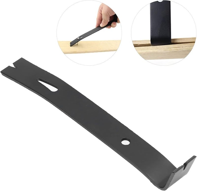 Heavy Duty Carbon Steel Pry Bar Tool Compact Black Nail Puller For Woodworking Home Repair - Image 3